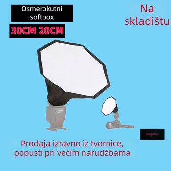 Oktagonalni softbox za studijsko osvjetljenje – kompatibilan s off-camera bljeskalicom, sklopivi dvostruki sloj, uvezeni mekani materijal