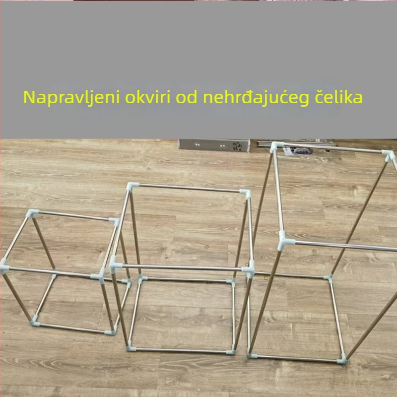 Okvir od nehrđajućeg čelika 201, kuboidni oblik, za izlaganje kutija za dostavu i fotografijsko atelje