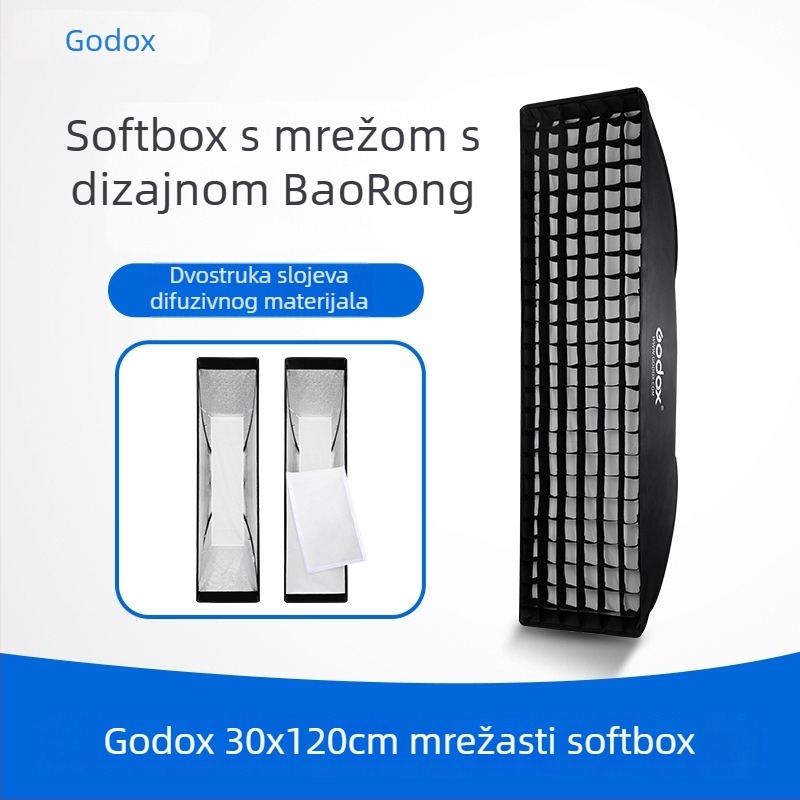 Shenniu Baorong mrežasti softbox, unutarnja površina od flokinga, kompatibilan s Baorongkou fotografskom lampom, predstavljen 2013. godine