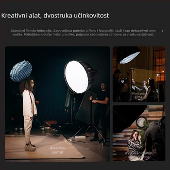Parabolični softbox, model 90, reflektirajući materijal, težina 0.4 kg, uključuje mrežu za parabolični softbox
