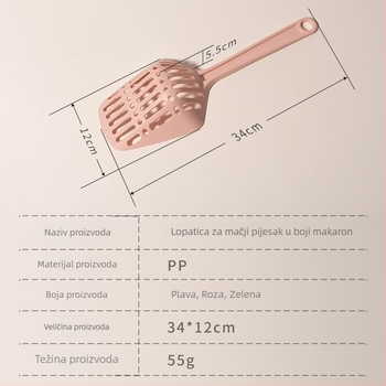 Lopatica za mačji pijesak, trokutasti dizajn, PP materijal, licencirana privatna oznaka, marka: To Send a Blessing