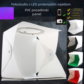 Mini LED kružno svjetlo foto kutija – studijski komplet za fotografiranje nakita, sklopivi