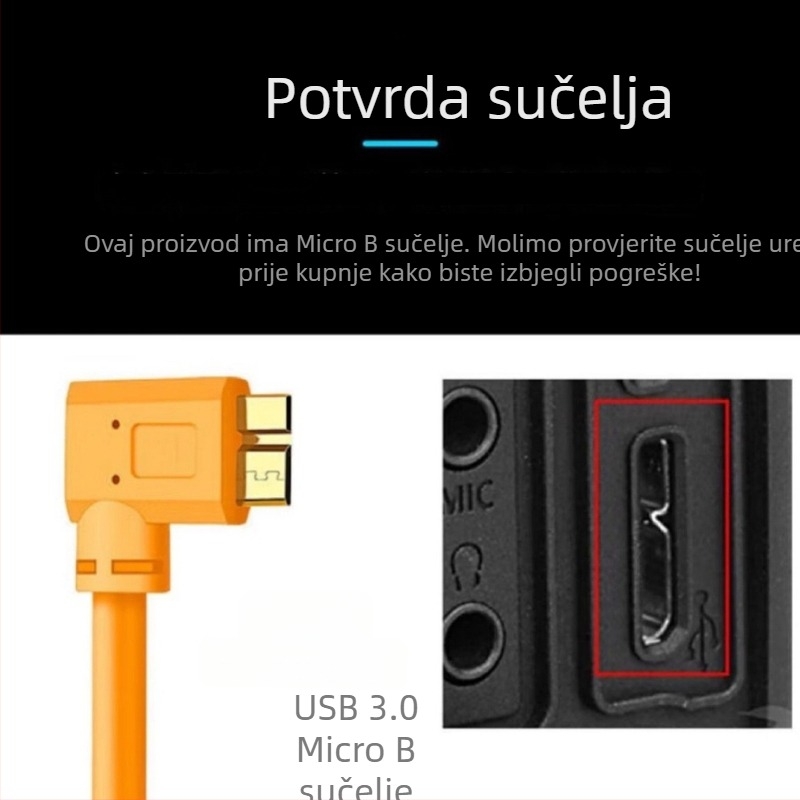 USB kabel za kameru s Mini USB sučeljem, adapter kabel, bakar bez oksida, duljine 1.8–8 m