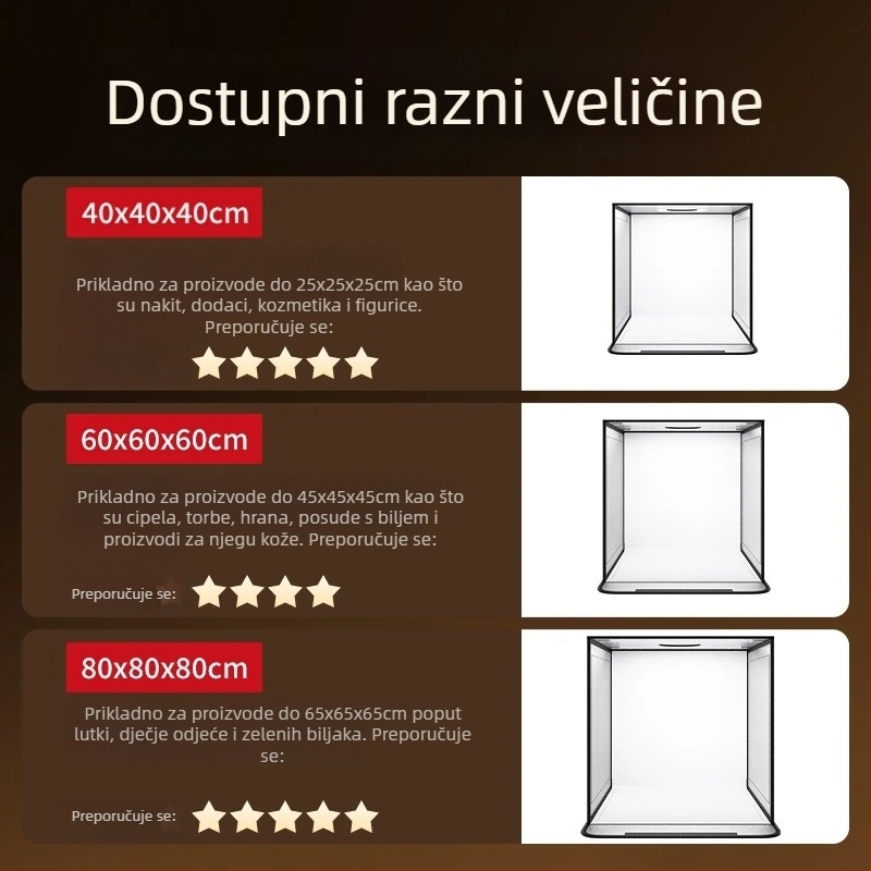 Kompaktno foto studijo za nakit s sklopivim kutijom svjetla i podesivim osvjetljenjem, tijelo od Oxford platna