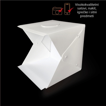 Mini studijski LED svjetlosni kutija za fotografiranje, prijenosni sklopivi dizajn, mekano svjetlo, ekološki plastični materijal