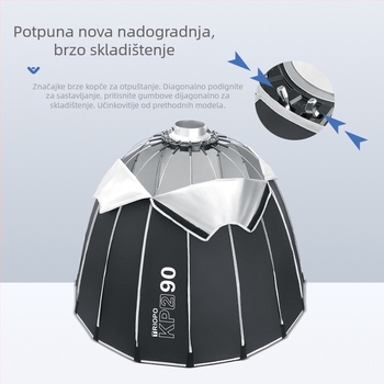 Softbox KP2 serija s Bowens montažom, duboki parabolični dizajn, brzo postavljanje, mekani difuzor
