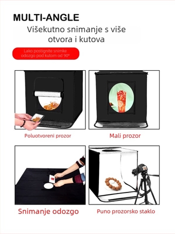 Mali studijski LED svjetlosni kutija za fotografiju tvrtke Bosheng; Reflektivni materijal; Pogodno za osobnu fotografiju; Težina 6.5