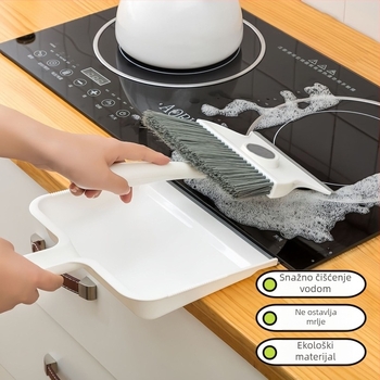 Set za čišćenje mačje litiere, dvije komponente: metla i lopata za prašinu, plastični