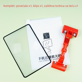 Povećalo za zaslon mobitela s Fresnelovom lećom i univerzalnim klipom – Byster BST-A5J, Podrijetlo: Kina