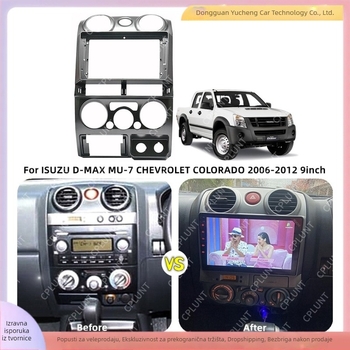 Okvir navigacijske ploče za Isuzu D-Max MU-7 i Chevrolet Colorado, ABS+PC, 9-inčni zaslon, težina 1 kg, godine modela 2006–2012