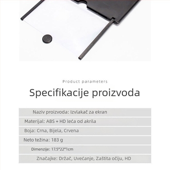 Držač pojačivača zaslona – SX, univerzalan, plastični, podrška prilagodbi