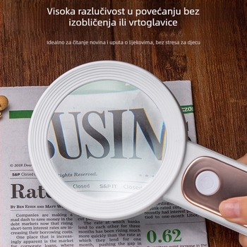 BIJIA ručna lupa sa svjetlom, 18 LED, HD povećanje, hladno/toplo svjetlo, za čitanje i popravke