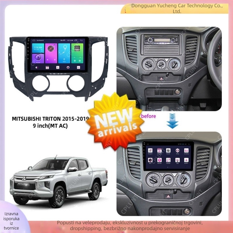 Android navigacijski okvir panel za Mitsubishi TRITON/Pajero – materijal ABS+PC, kompatibilnost s modelima 2015–2018, težina 1 kg