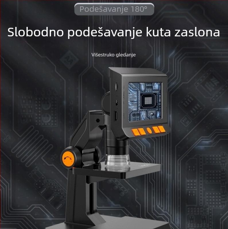 Stolni elektronički digitalni mikroskop sa zaslonom (HD, prenosan, povećanje putem telefona, industrijski video mikroskop)