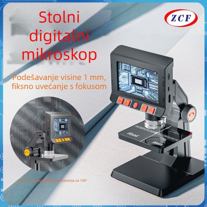 Stolni elektronički digitalni mikroskop sa zaslonom (HD, prenosan, povećanje putem telefona, industrijski video mikroskop)
