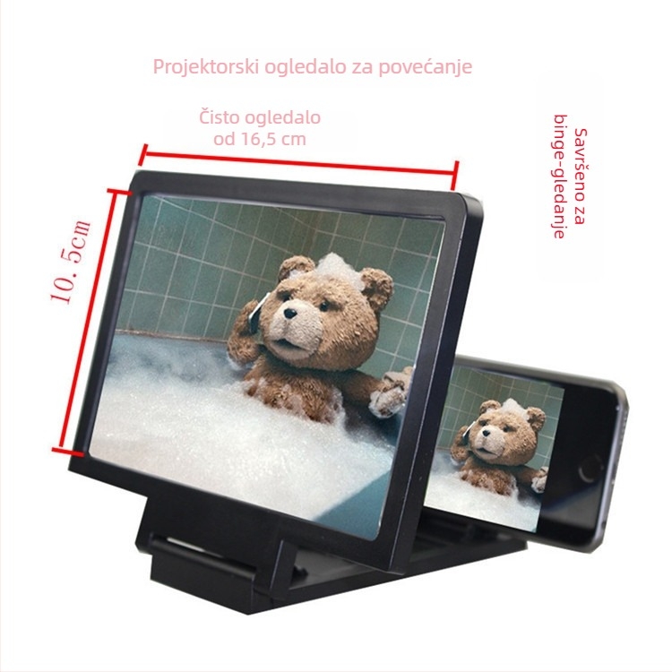 Povećivač zaslona za mobitel, HD 3D, zaštita očiju, univerzalni, podrška prilagodbi