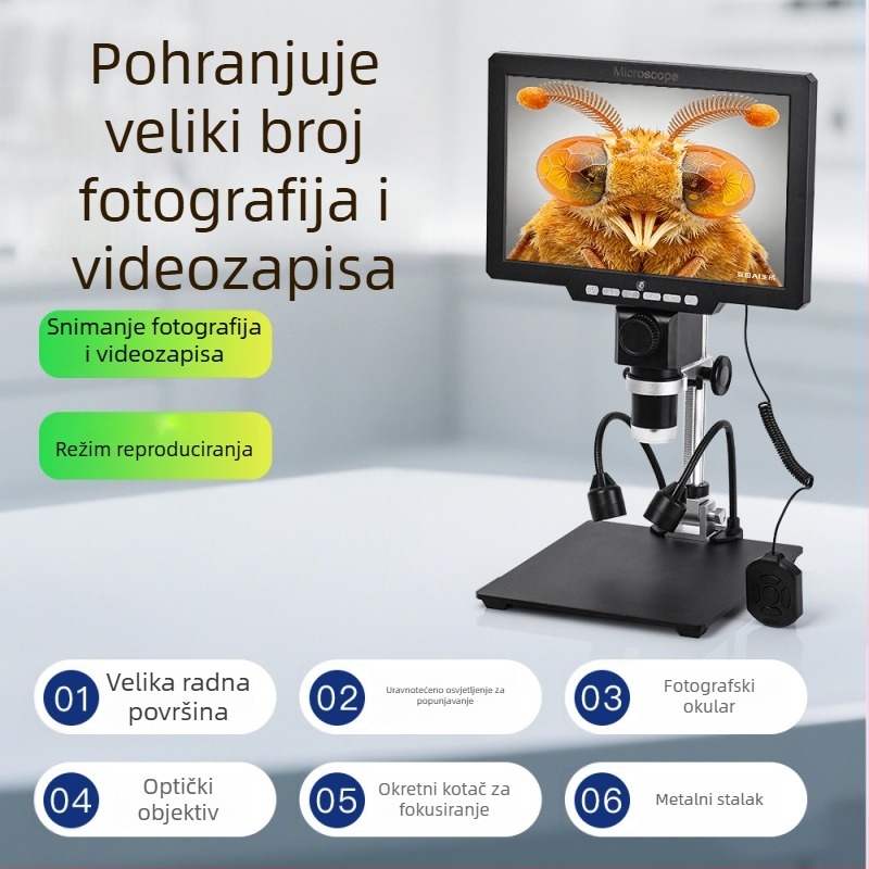 G2000 digitalni mikroskop s HD zaslonom za popravak elektronike, bez brenda