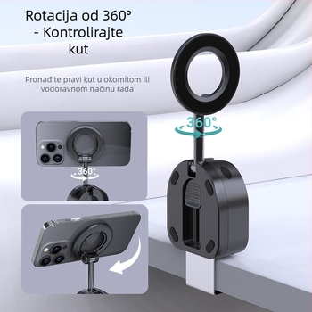 MagSafe putni magnetski držač za telefon, 720° rotirajući, sklopivi, prijenosni