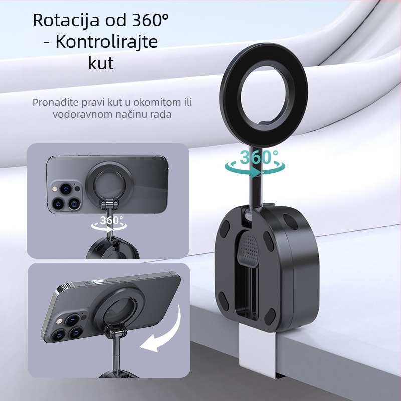 MagSafe putni magnetski držač za telefon, 720° rotirajući, sklopivi, prijenosni