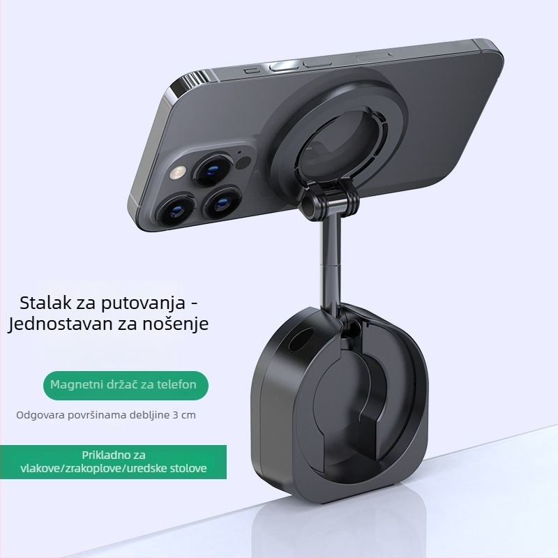 MagSafe putni magnetski držač za telefon, 720° rotirajući, sklopivi, prijenosni