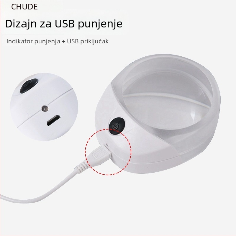 Chuda USB punjiva povečalica s LED HD rasvjetom, model 6010C
