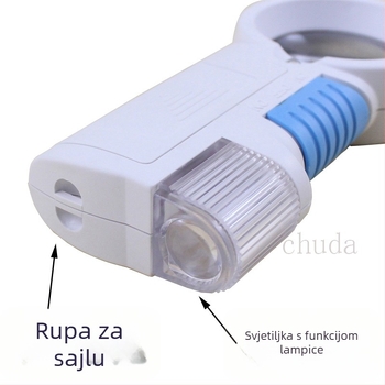 Ručna lupa s LED osvjetljenjem za čitanje, s funkcijom svjetla, pogodna za procjenu antiknog nakita, model 7010