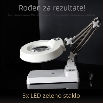 Stolno povećalo LT-86C, 20× povećanje, promjer leće 127 mm, optičko staklo, Siqite