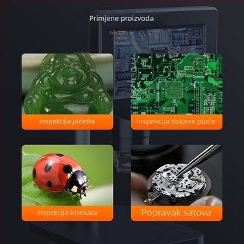 Industrijski digitalni mikroskop s podesivim zaslonom, 50X–1000X uvećanje, spojiv s mobitelom ili računalom, struktura 2P+1R, model P220, prilagođena obrada dostupna