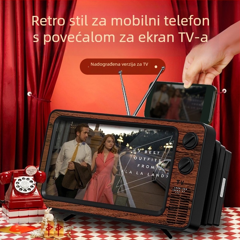 Stalak za telefon s integriranim izvlačnim povećalom zaslona (ABS, akrilne leće, opći stil)