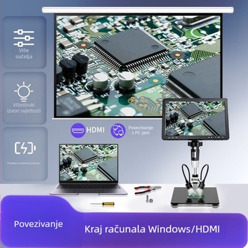 Digitalna lupa za popravke s IPS zaslonom, prijenosna, kamera visoke rezolucije, visoka preciznost za popravke mobilnih telefona