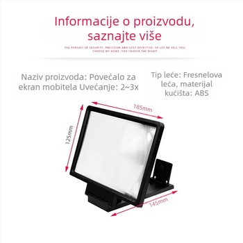 Baister F1 Povećalo zaslona za mobitel, ručno, za čitanje i opušteno gledanje