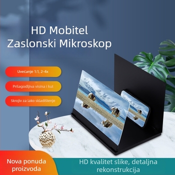 Povećalo zaslona za telefon s drškom – Lazy bracket, Model F9X, ABS, Universalna kompatibilnost