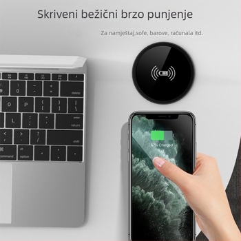 Ugrađeni bežični punjač za stolni rad – Qi PD brzo punjenje, max. 15W, izlazna struja 1,67A