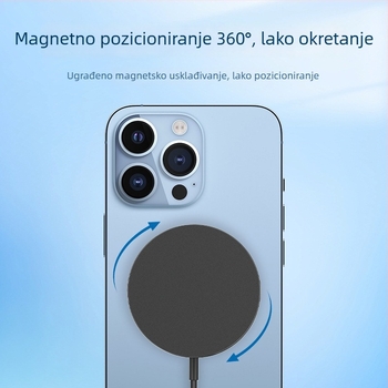 Magnetski bežični punjač za Apple MagSafe, izlaz 15W, QC3.0, 2A, Qi2-MPP certificiran