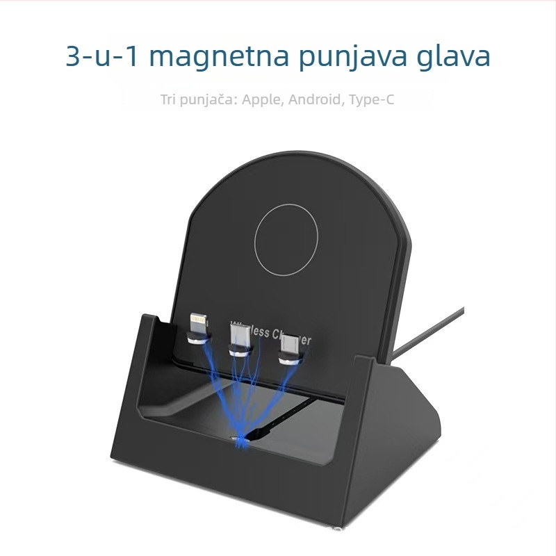 20W bežični punjač s horizontalnim i vertikalnim dvostrukim korištenjem, stolni nosač za telefon, kompatibilan s Apple i Huawei, QC 3.0 brzo punjenje