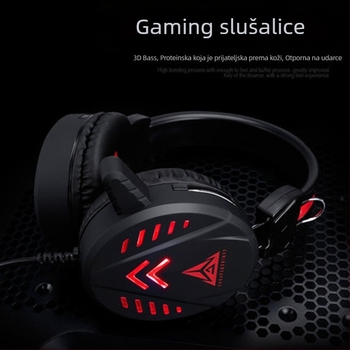 Urban Square A1 žične over-ear gaming slušalice s mikrofonom, 3,5 mm priključak, 2,2 m kabel, PC kompatibilne