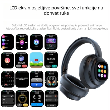 Bežične slušalice za vrpcu sa zaslonom i AI prijevodom, X1 PRO Bluetooth slušalice, 10 mm zvučnici