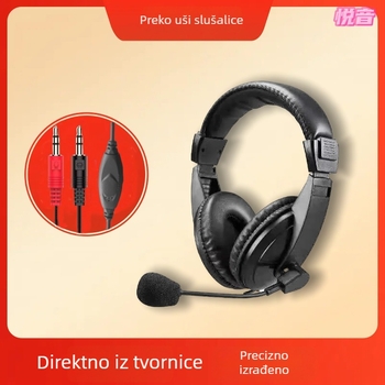 YY-750 slušalice za računalo, kabelske, s mikrofonom, 3,5 mm dvostruki utor, esports stil