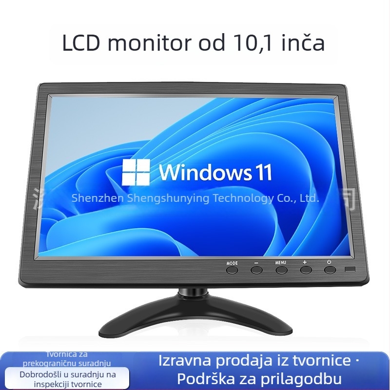 SSY-Y101 industrijski monitor – IPS zaslon, 1920x1080 razlučivost, HDMI/VGA/AV ulazi, ABS kućište