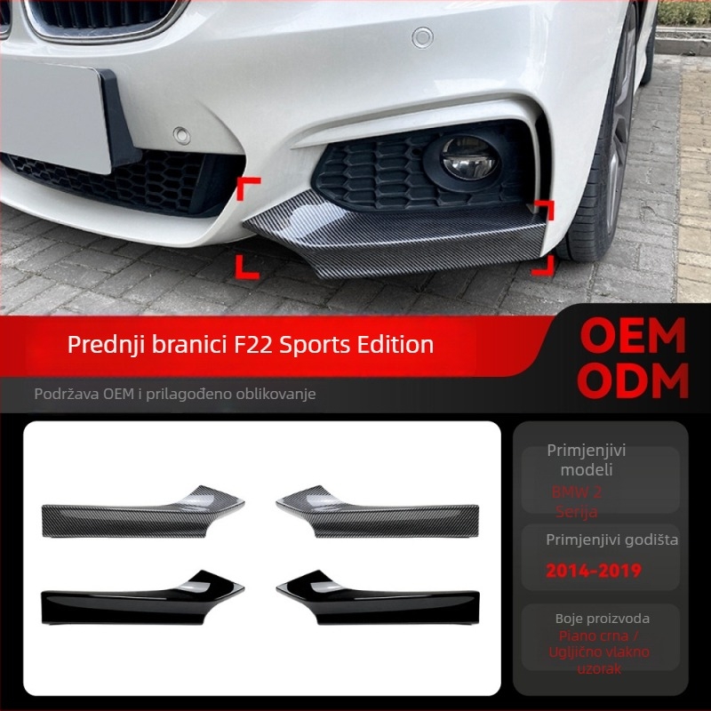 Naljepnica za prednji kut branika BMW 2 Series F22/F23 M Sport | ABS materijal | Uzorak karbonskih vlakana | Lepak za ugradnju | Amp-z 429