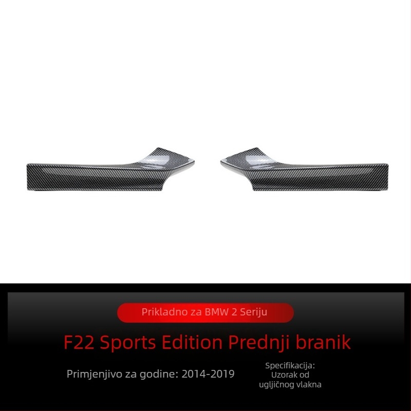 Naljepnica za prednji kut branika BMW 2 Series F22/F23 M Sport | ABS materijal | Uzorak karbonskih vlakana | Lepak za ugradnju | Amp-z 429