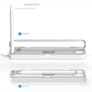 P1 2-u-1 bežični punjač i futrola za Apple Pencil Gen 1 i Gen 2 — QC3.0, ulaz 5V, izlaz 1A, snaga 3W, Model P1