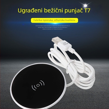 T7 Trostruki bežični punjač za telefon, ugrađeni Qi punjač u noćnom ormariću, 15W, CE certifikat, 5V/1A