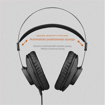 Shiroike GAE-PX500 žičane monitorske slušalice – 20 Hz–20 kHz, kabel 1,8 m, 3,5 mm priključak, na glavi
