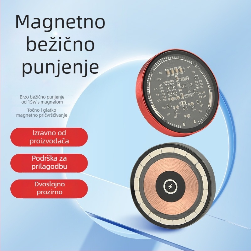 Apple 17 MagSafe bežični punjač – proziran, magnetski, 15W PD brzo punjenje