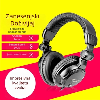 Slušalice za monitoring preko uha, žične, za PC, 3,5 mm/6,3 mm priključak, ravni utikač, bez mikrofona, retro stil, model All-win 960