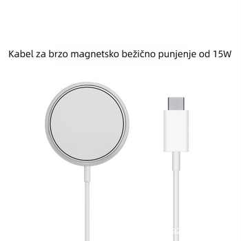 MagSafe bežični punjač za iPhone 12/13, magnetsko punjenje, 15W, 2A, QC3.0, mogućnost prilagodbe