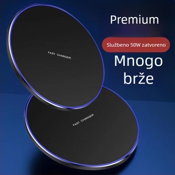 Bežični punjač disk, aluminijska legura, 15W brzo punjenje, QC 3.0, 1.66A izlaz, Kompatibilno s Apple, Huawei, Samsung