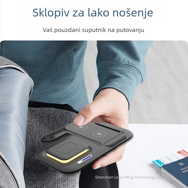 Lei Boming Bežično noćno svjetlo stolni stalak s magnetskim držačem za telefon — 15W brzo bežično punjenje, QC3.0