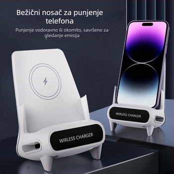 Bežični punjač za mobitel na stolu — horizontalno/vertikalno gledanje, QC 3.0 brzo punjenje, 15W, 9V/2A